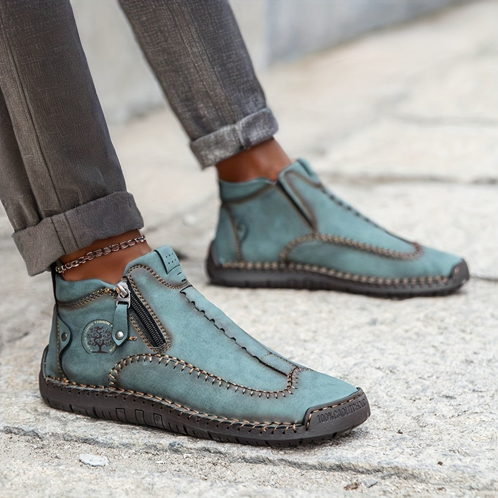 Women'S Hand-stitched Casual Shoes, Outdoor Sports Zipper Boots