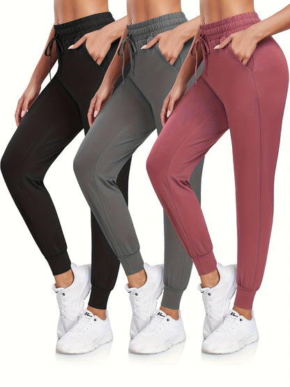 3-Pack Women'S Joggers with Pockets - Soft Sweatpants for Yoga Running Workout
