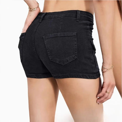 Stretchy Multi-Pocket Denim Shorts for Women | High-Waisted Summer Casual Shorts with Versatile Style