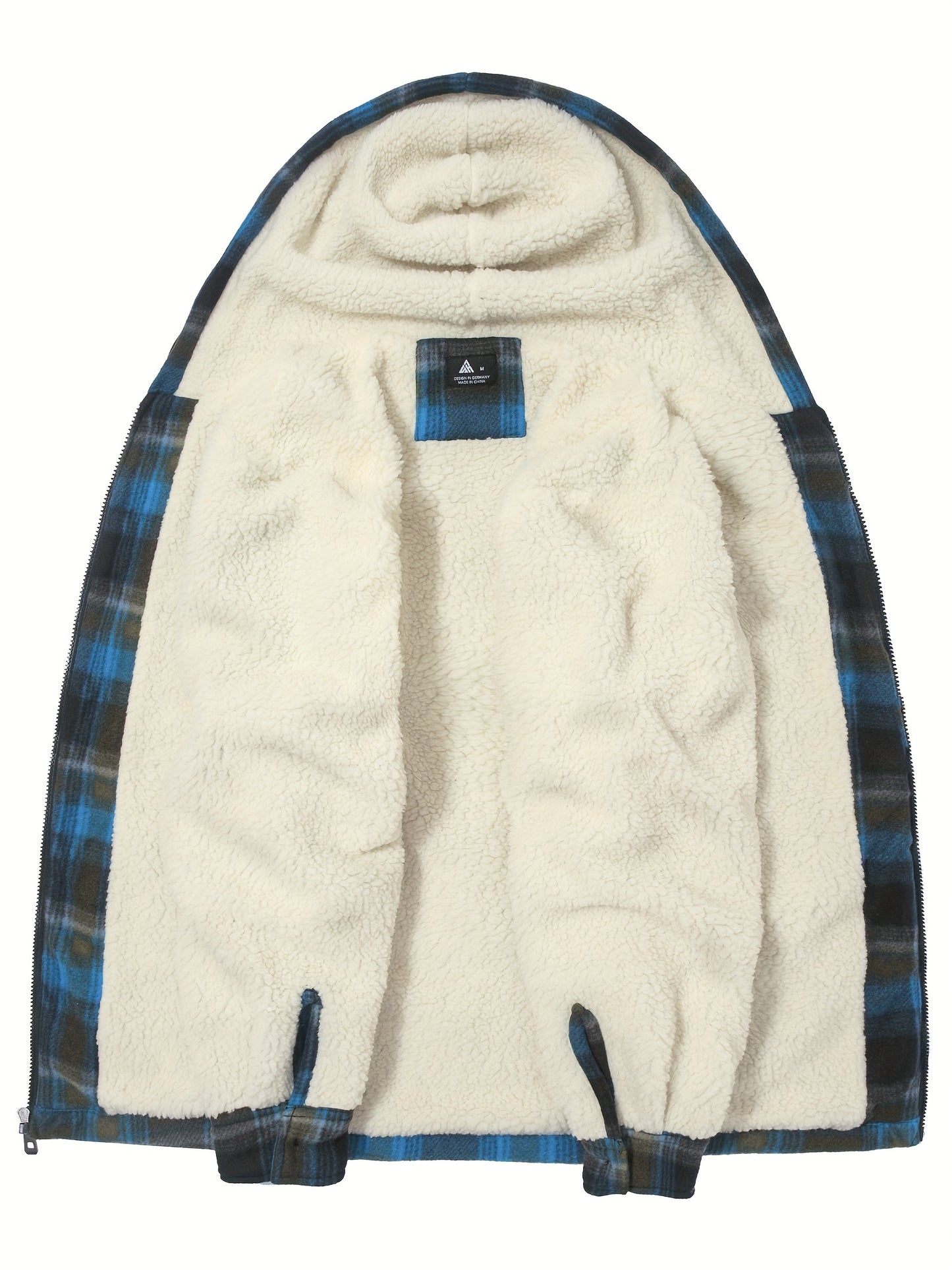 Men'S Heavyweight Fleece Hoodies Jacket - Full Zip Up Thick Sherpa Lined Flannel Plaid Shirt Jacket