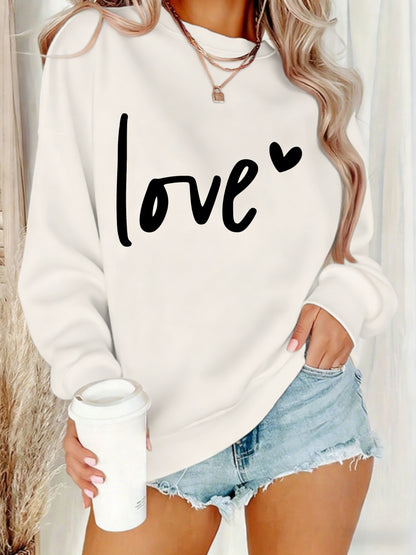 Women'S Casual Fashion Sweatshirt, Suitable for Autumn And Winter, Comfortable And Soft, Letter Pattern