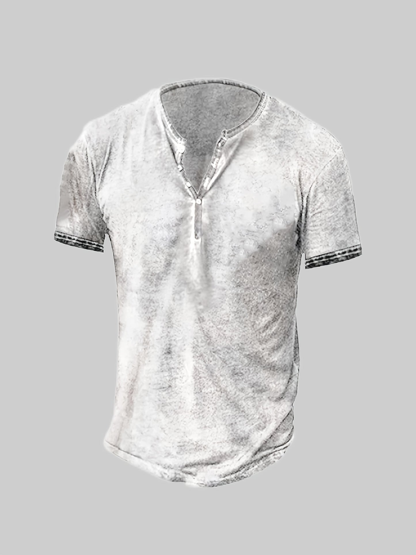 Mens Distressed Henley Shirts Short Sleeve Button T-Shirt Slim Fit Cotton Casual Shirt