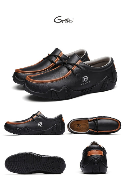 GREKS Driving Shoes for Men, Casual Slip Ons, Handmade Chukka Dress Shoes, Comfort, Men's Fashion Shoes