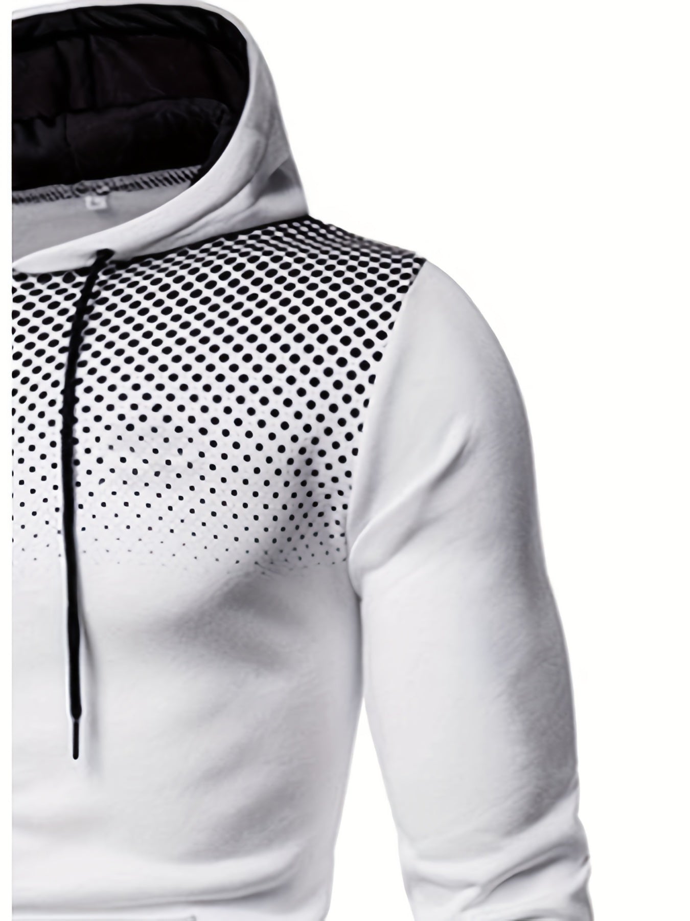 Men's Polka Dot Printed Hooded Jacket, Hooded Jacket with Zippers and Pockets, Men's Winter and Autumn Casual and Sporty Fashion