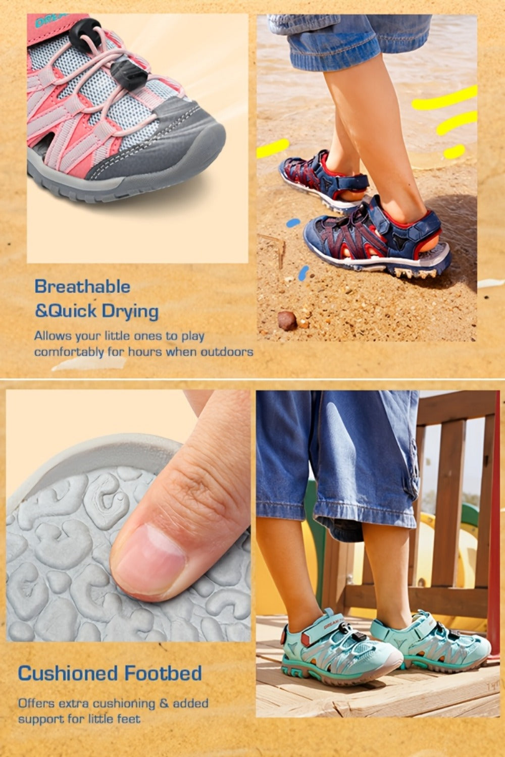 Kids' Sport Sandals - Breathable Mesh & Cushioned Comfort 063333