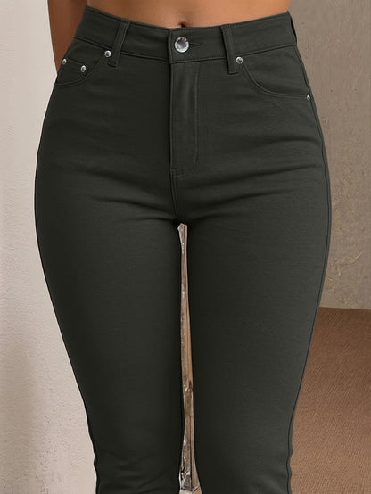 Y2K Trendy High-Stretch Slim Fit Women'S Pants, All-Season Streetwear Casual Trousers