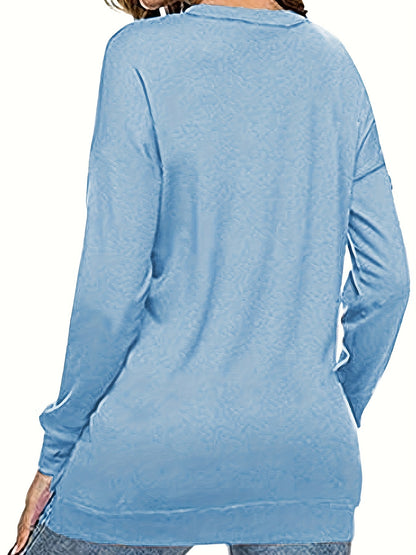 Women'S Autumn Winter Sweater, Long Sleeve Pullover Sweatshirt, Comfortable Casual Warm Style, Loose Fit Round Neck, Fashionable Street Style, 2026 Christmas Gift, Item, Essential Wardrobe Basic