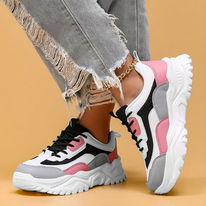 Women'S Thick-Sole Sports Shoes, Mesh Breathable Running Shoes, Fitness Travel, Lightweight And Convenient Hiking Shoes, Trendy Multi-Functional Casual Shoes, 025 Spring And Summer New Women'S Tennis Shoes, Women Shoes, Sneakers