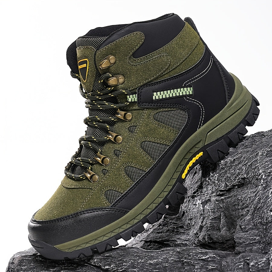 Large Men's Hiking Shoes, Autumn And Winter High Top Outdoor Sports Shoes, Anti Slip Thick Soled Hiking Shoes