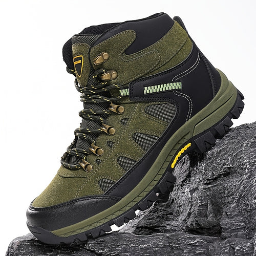 Large Men's Hiking Shoes, Autumn And Winter High Top Outdoor Sports Shoes, Anti Slip Thick Soled Hiking Shoes