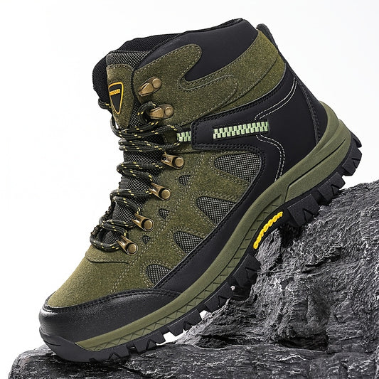 Large Men's Hiking Shoes, Autumn And Winter High Top Outdoor Sports Shoes, Anti Slip Thick Soled Hiking Shoes