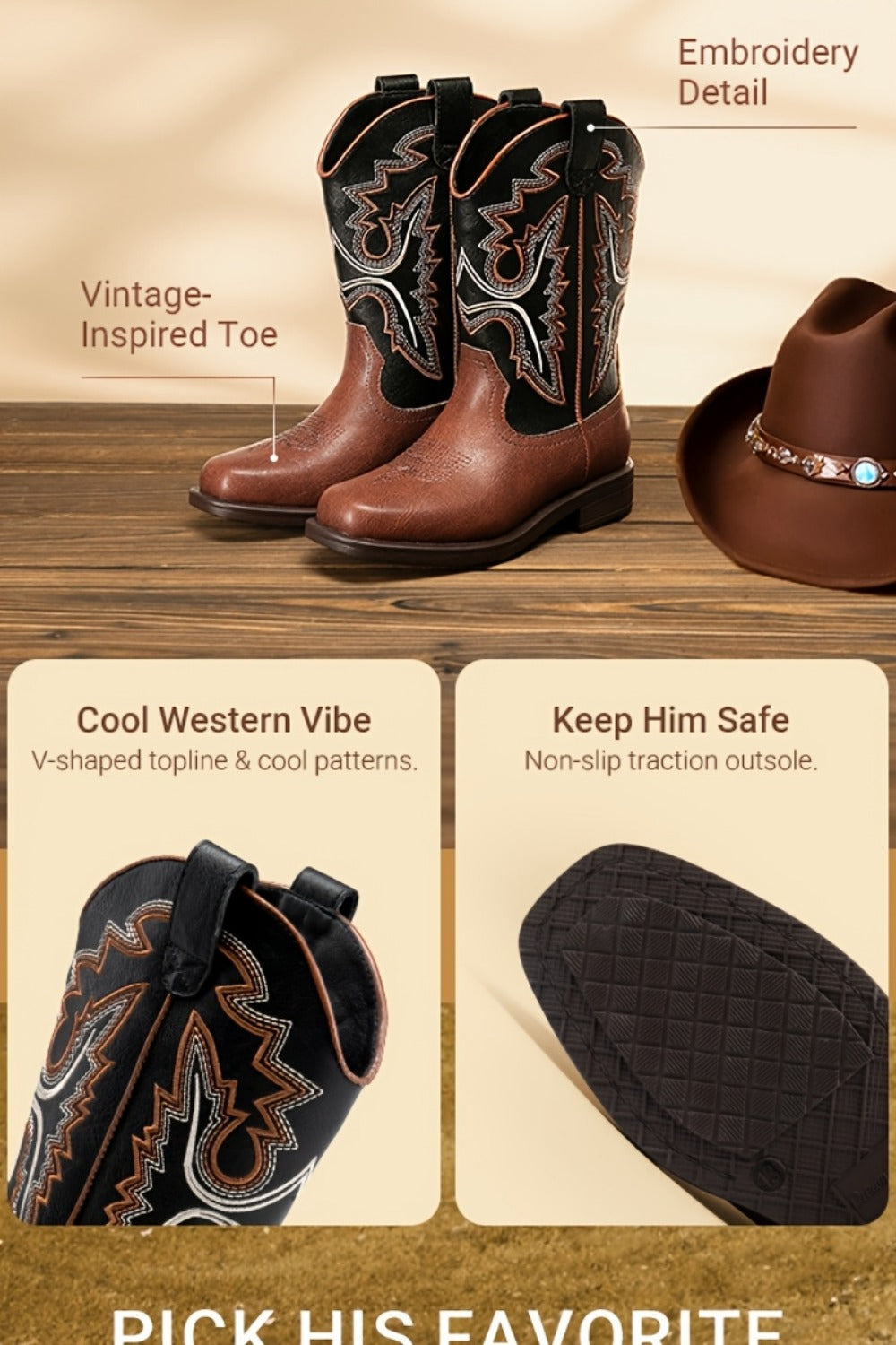 Kids' Boots - Non-Slip Sole 605733