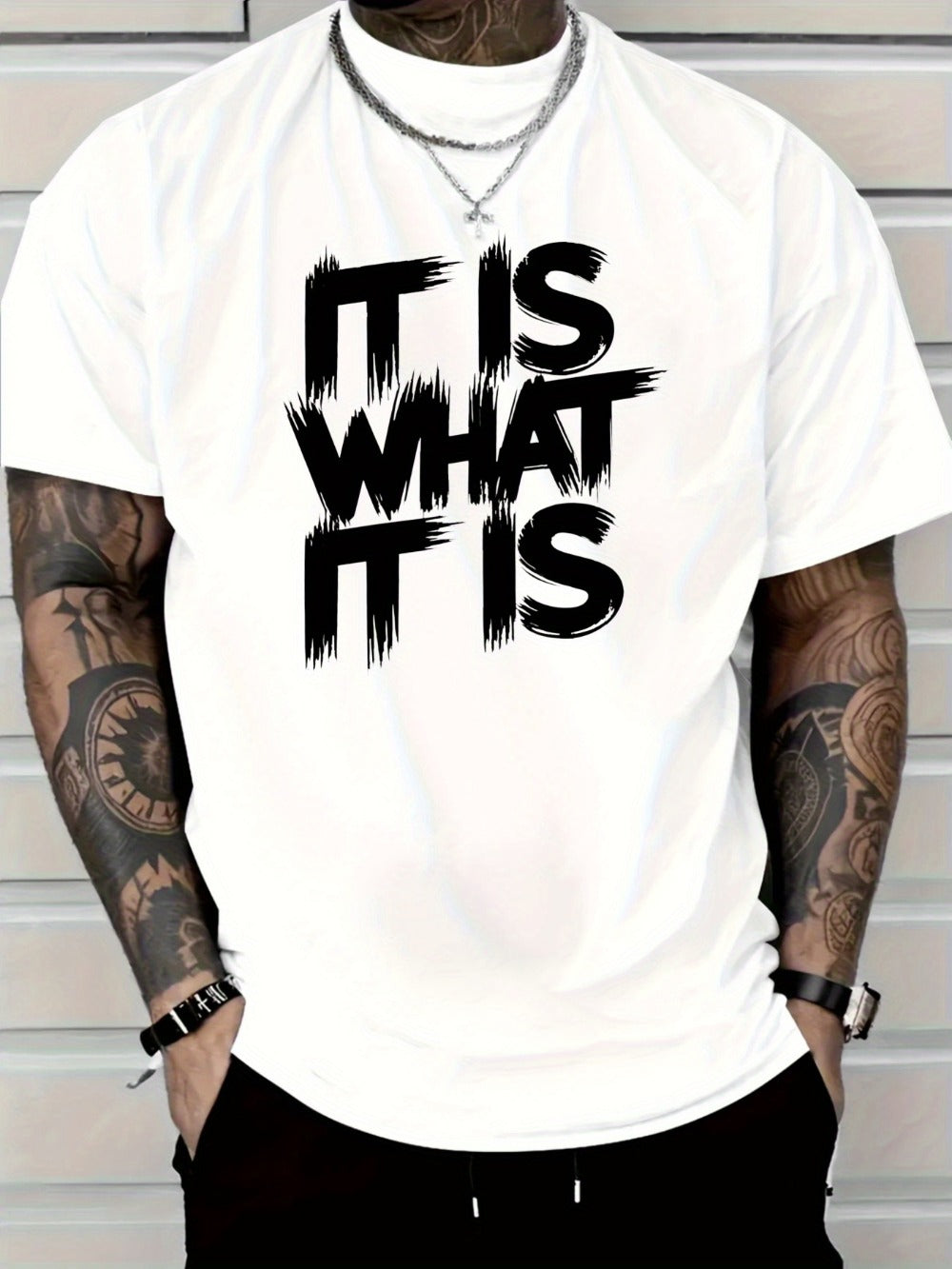 Men's Graphic T-Shirt - Round Neck Short Sleeve Travel Style 621349