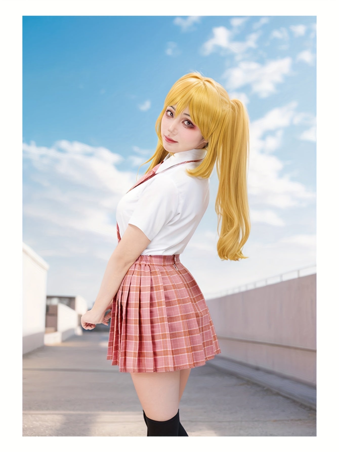 [Japanese Uniform Outfit] 5pcs Japanese Uniform Outfit - Women's Plaid Bow Tie for Christmas