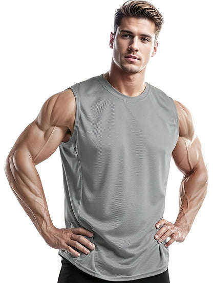 Men's Plus Size Performance Tank Tops - 5-Pack Breathable Sports Vests