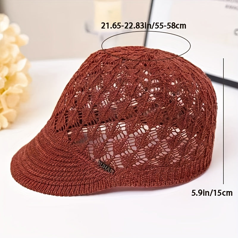 4pcs Lightweight Breathable Women Beret Hats, Foldable Portable Design for Easy Storage and Carrying, Non-elastic Snug Fit Design to Fit Head Circumference Stably, Machine Washable for Labor-free Daily Cleaning and Repeated Use, Delicate Jacquard Wov