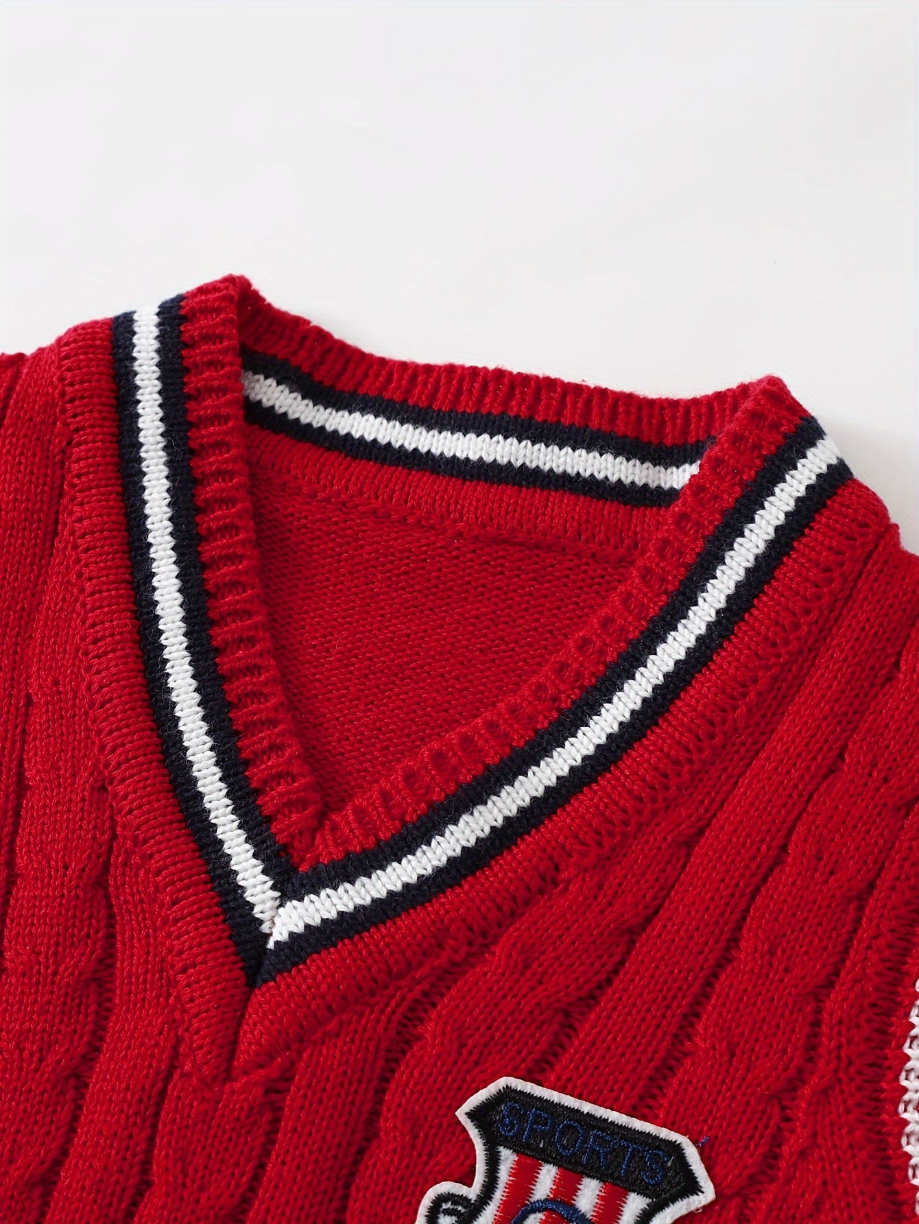 Set of 3, Knitted Undershirts for Kids Suitable for Autumn And Winter, Featuring a Collegiate Style Vest And Sleeveless Design