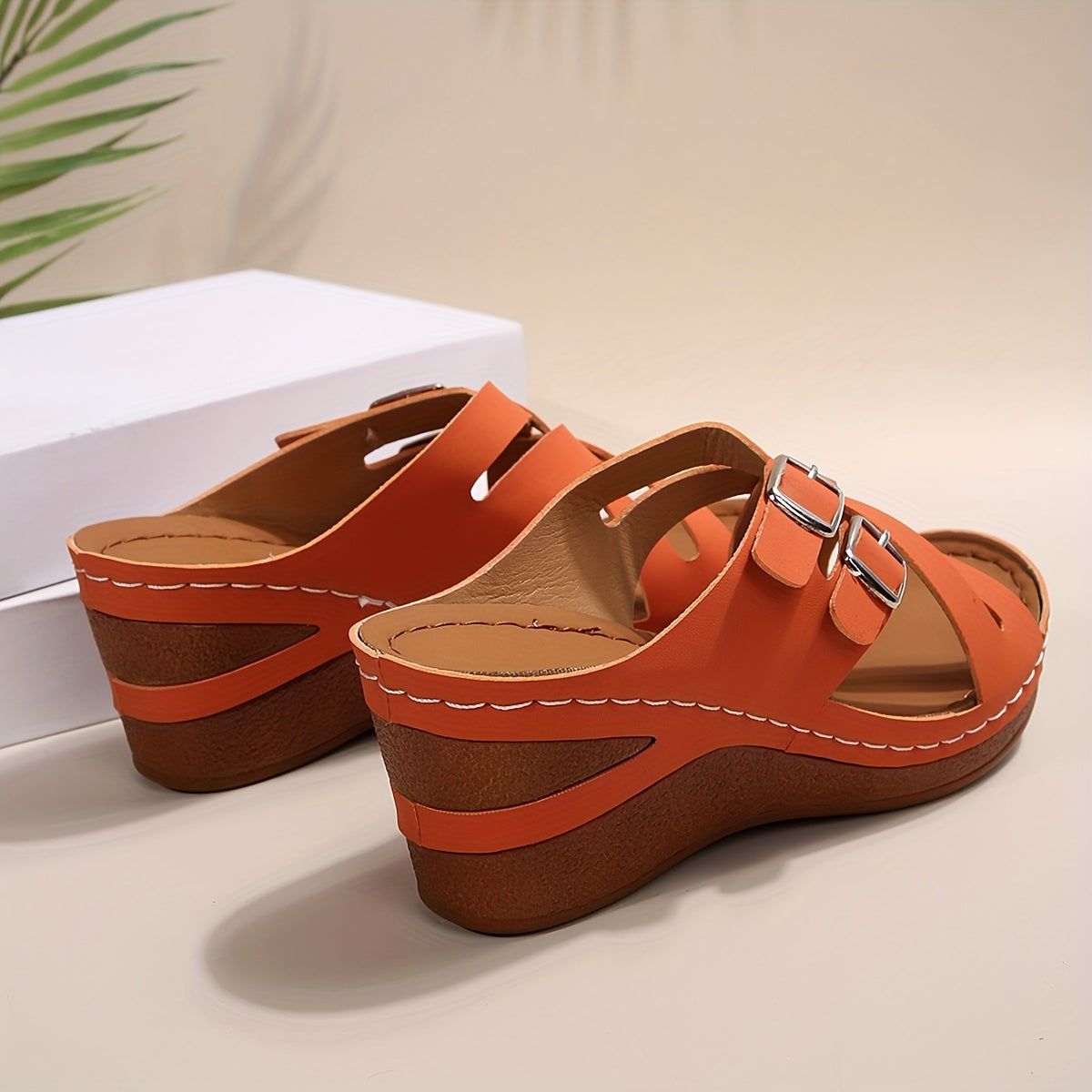 Women's Thick Soled Wedge Slide Sandals for Summer, Versatile Beach & Vacation Slides for Outdoor Wear, Women Shoes