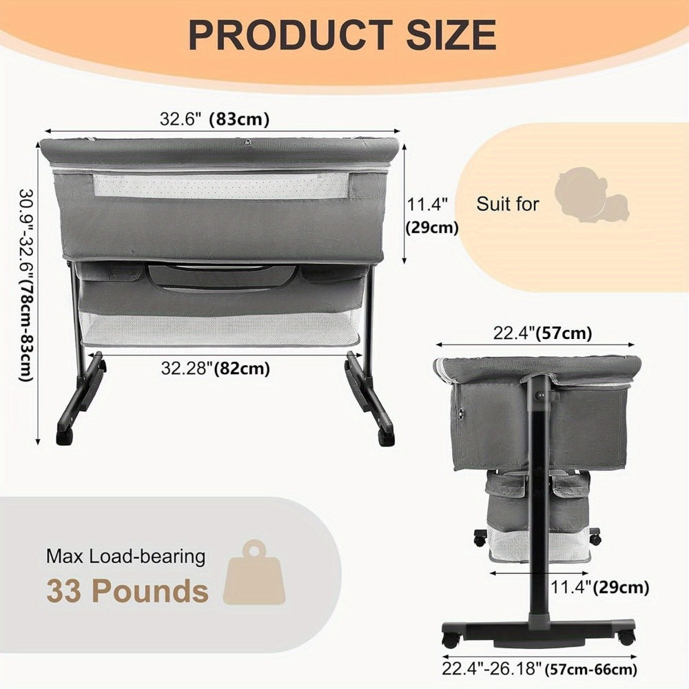 Baby Bassinet - Adjustable Bedside Basinet Height
