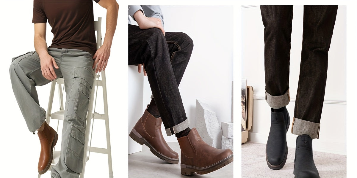 Boots Casual Slip On Ankle High Quality Mens Boots