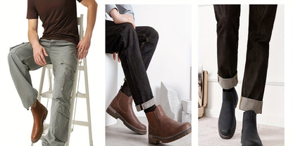 Boots Casual Slip On Ankle High Quality Mens Boots