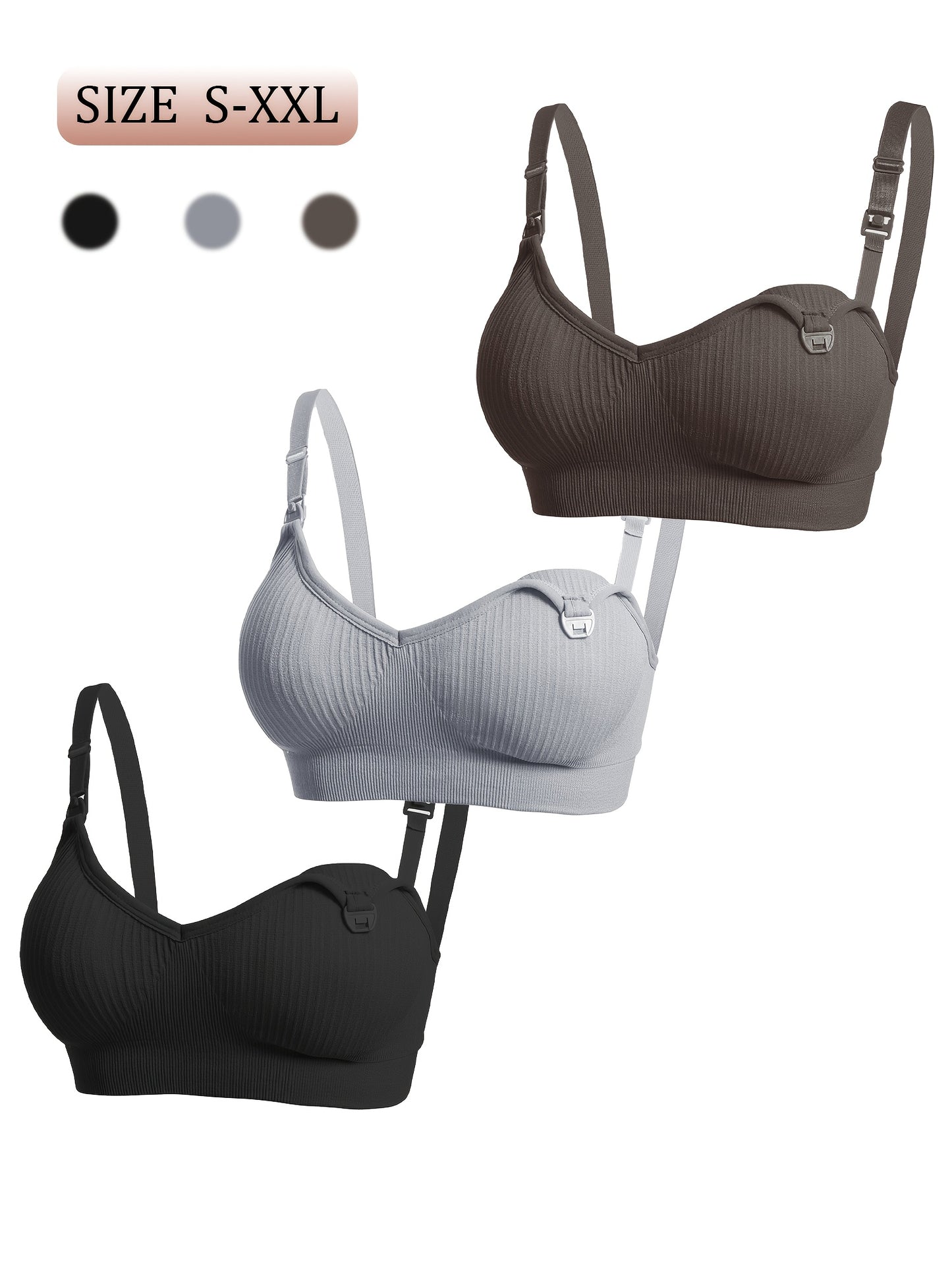 [Selected 3pcs Set] Comfortable Bandeau Bra for Women Tube Top Style with Ribbed Fabric And Elastic Support Perfect for Daily Wear Seamless Bandeau Bra for Women Strapless Wireless Tube Top with Removable Pads Super Stretchy And Soft Fit