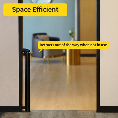 Retractable Mesh Safety Gate - 33/41 Inch Tall - Hardware-mounted expandable mesh design