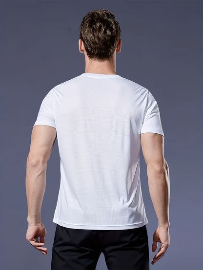 6pcs Men'S Sports Shirt Short Sleeved Sports Top Quick Drying Round Neck Running T-shirt
