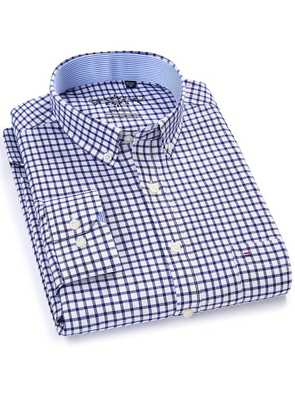 Men'S Long Sleeve Shirt with Classic Stripes, Ideal for Business Formal Events, Perfect Gift for Him