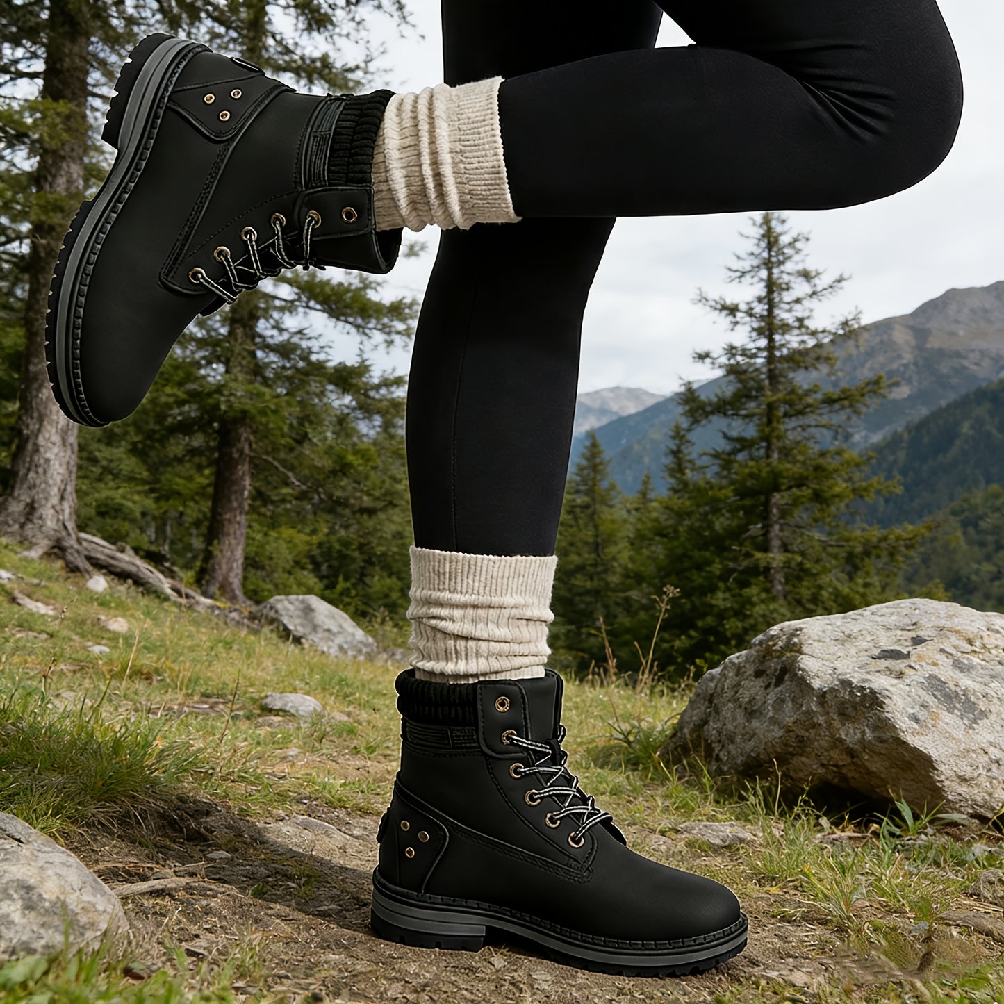 Women's High Quality Hiking Ankle Boots, Non-slip Wear-resistant, Women Shoes