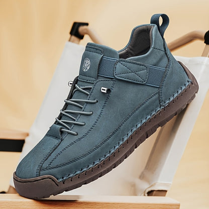 Men's High-Top Casual Ankle Boots - Elastic Closure and Rubber Sole