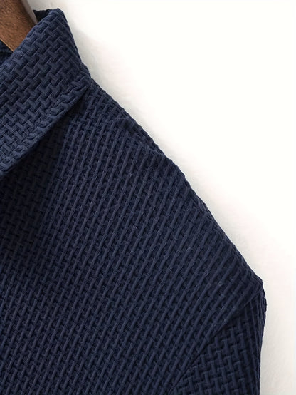 Men's Ice Silky Elastic Solid Short Sleeved Lapel Golf Shirt, Summer Outdoor Cool Polo Shirt T-shirt, Men's Gift