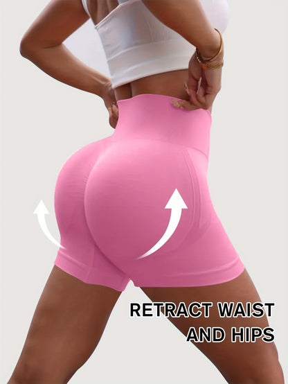 Women's 3PCS-Black Rice Powder Knit High-Waist Shorts - product view 15