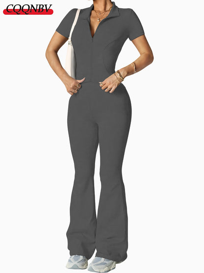 Women's Grey Polyester V-Neck Pants - product view 2