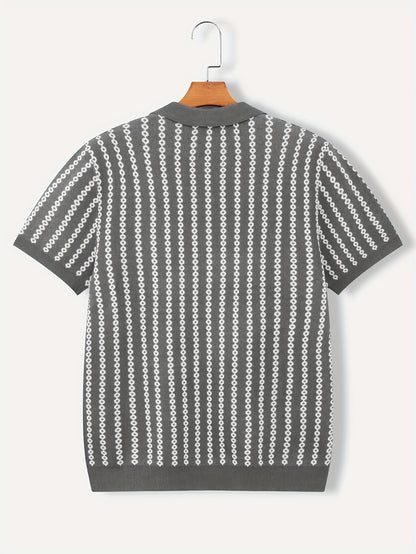 Men's Knitted Polo Top Business Leading Short Sleeve Golf Casual Polo Top