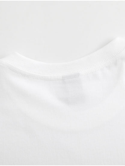 Women'S Printed T-Shirt - Let Them Speak | White Top, Loose Casual Daily Party Shirt, Spring Summer Wear, Machine Washable, Short Sleeve, Fashionable Design, Soft Texture, Feminine Style