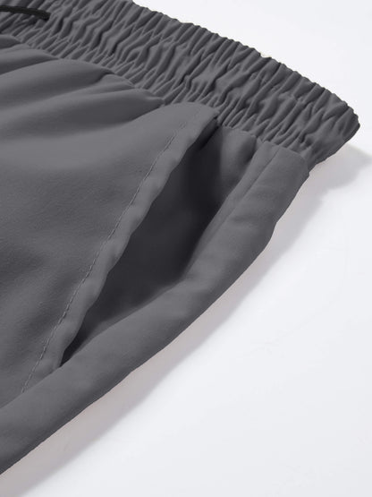 Women'S Casual Cargo Pants, Elastic High Waist Drawstring Loose Wide Leg Trousers, Multi-Pocket Utility Pants, Lightweight Quick Dry, Streetwear Y2K Style, Hiking Outdoor Jogger Pants for Daily/Travel/Workout, Black/Gray/Khaki