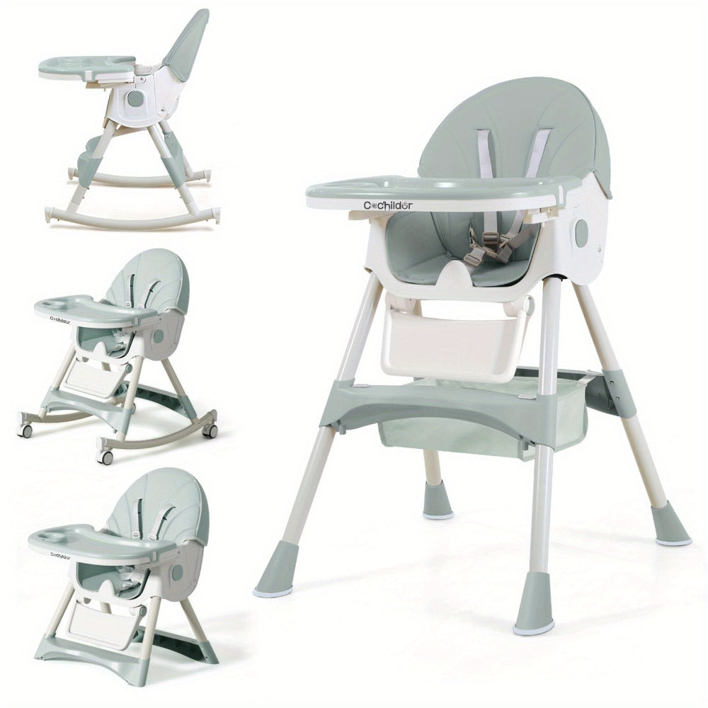 Convertible Baby High Chair - Compact Fold Adjustable