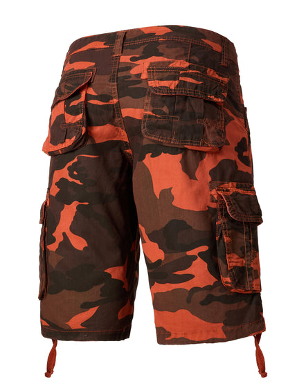 Men's Pure Cotton Washed Camouflage Outer Multi Pocket Workwear Shorts