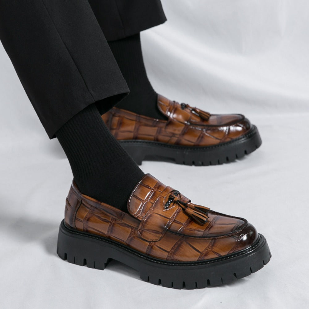 Men's Loafers & Slip-Ons - Platform Sole & Tassel Detail 268965