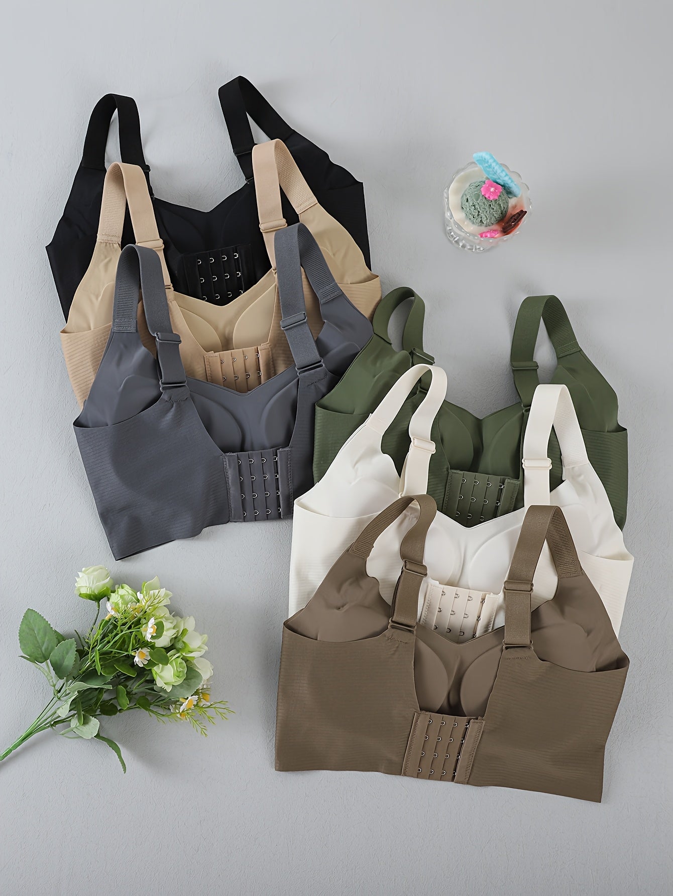 Women's Mixed colors Knit V-Neck Bra - product view 8