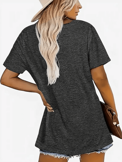 "Dragonfly" Print Pattern T-shirt, Short-sleeved V-neck Casual Top, Suitable for Summer and Spring, Women's Wear, a Great Gift for Friends and Family on Holidays