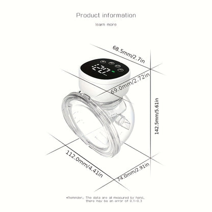 CHANG KUN Electric Wearable Breast Pump - Low-Noise, Painless, Hands-Free with 3 Modes And 9 Levels, 6.09Oz Capacity, Rechargeable Battery, In-Bra Wearable Breastfeeding Pump