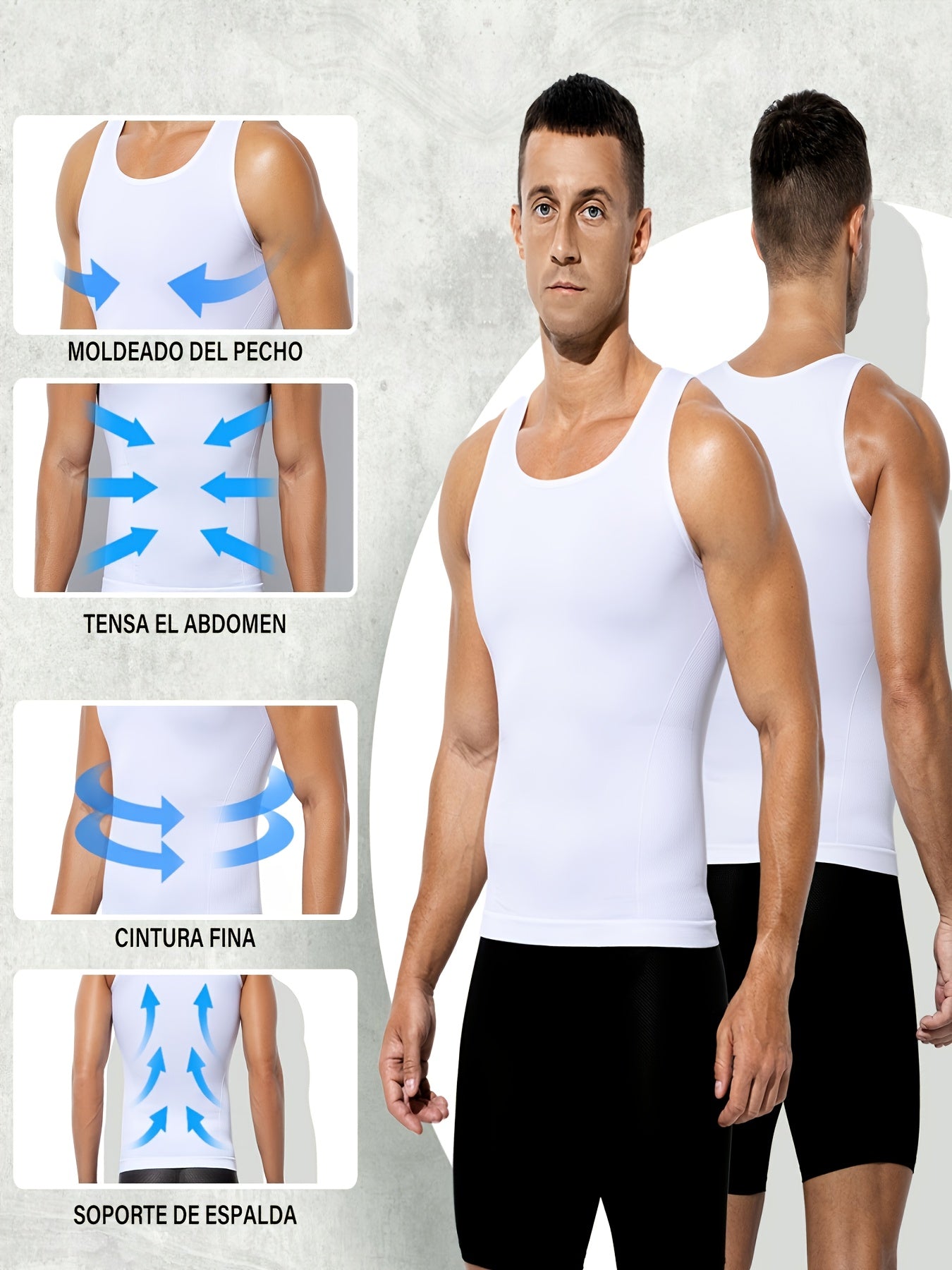 3pcs Pack Men's Compression Shaping Vest - Tummy Control Slimming Shirt, Muscle Enhancing Workout Tank Top Suitable for Gym, Post-Surgery & Casual Attire - Discreet Shapewear (Machine Washable)