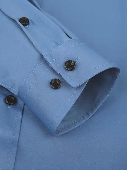 Men's Cufflink Shirt 2026 Spring/Summer French Cuff Shirt Breathable, Stretchy, Wrinkle-Resistant Business Casual Easter Gift Suitable for Men, Husband, Father Holiday Cruise Essential Short-Sleeve Shirt Summer Top Formal Dress Shirt