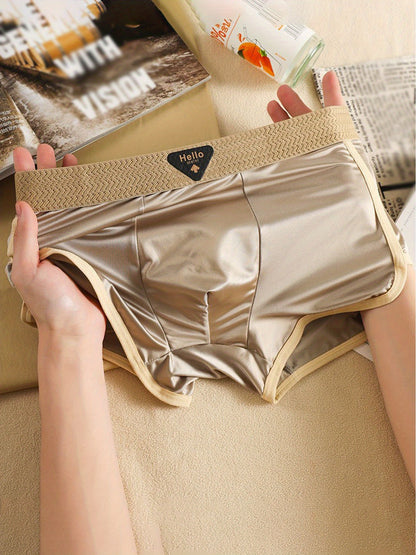 4pcs Men's Boxer Briefs- Ice Silky Cooling Underwear Breathable Quick-Dry Moisture-Wicking Boxer Shorts for Men Luxury Soft Comfort Underwear