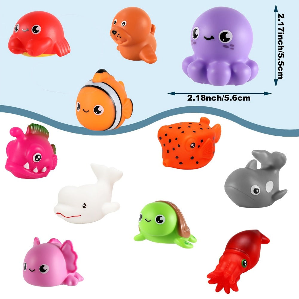 Light-Up Floating Bath Toys 6-Pack - Six colorful light-up floating toys