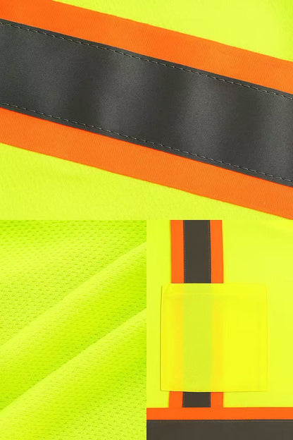 3-Pack Hi-Vis Safety Long Sleeve Shirts with Reflective Stripes, Neon Yellow Workwear
