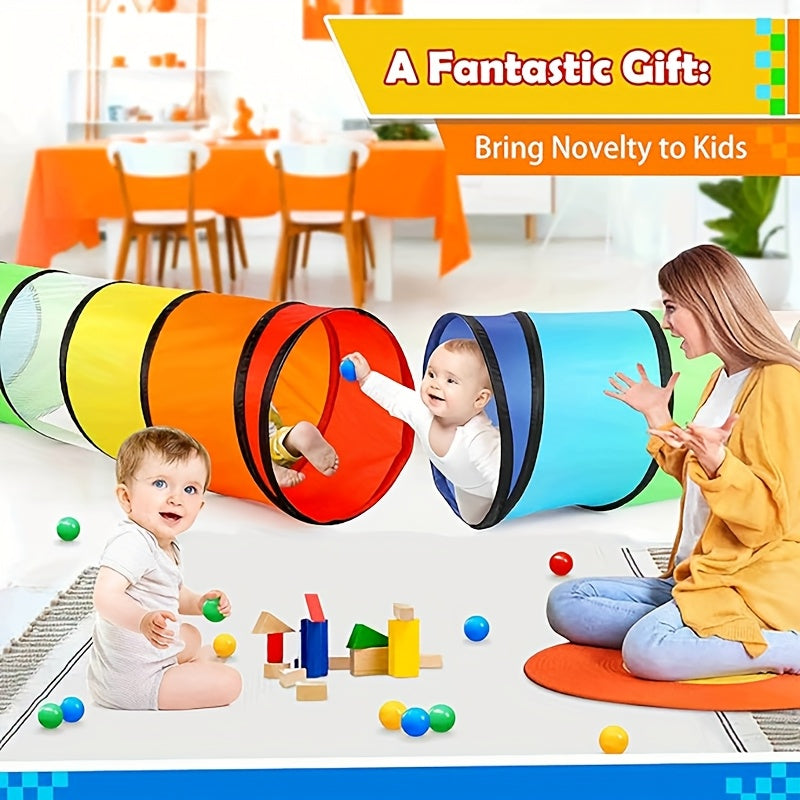 Rainbow Sensory Tunnel for Baby Crawlers - Indoor Climbing Tube with Tunnel Game, Portable Crawler for Motor Skills Development, Kindergarten Toy Suitable for Indoor Play House
