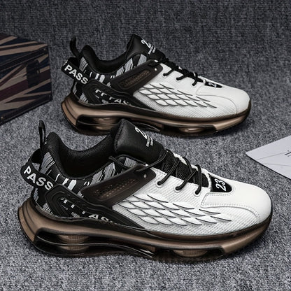 Men Fish Scale Woven Shoe Upper Casual Running Shoes Men Outdoor Breathable Sneakers Plus Size